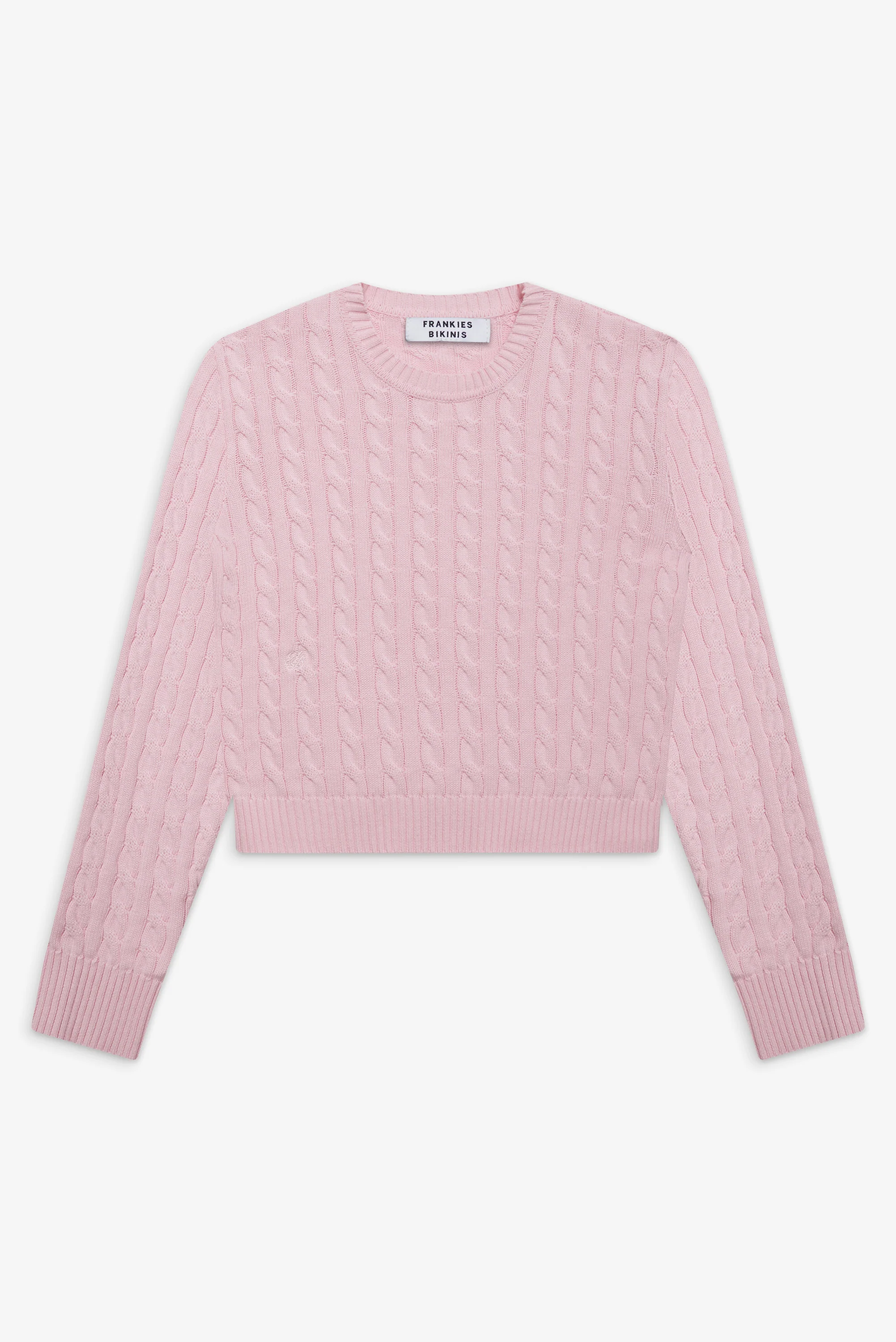 Varsity Cable Knit Sweater - Cozy Pink - Image 3
