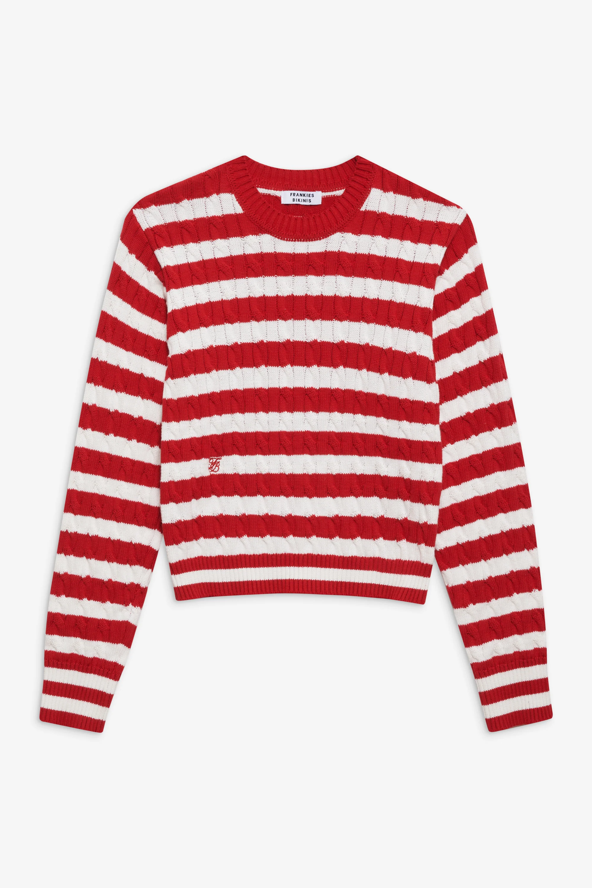 Varsity Cable Knit Sweater - Heartstrings Stripe - Image 3