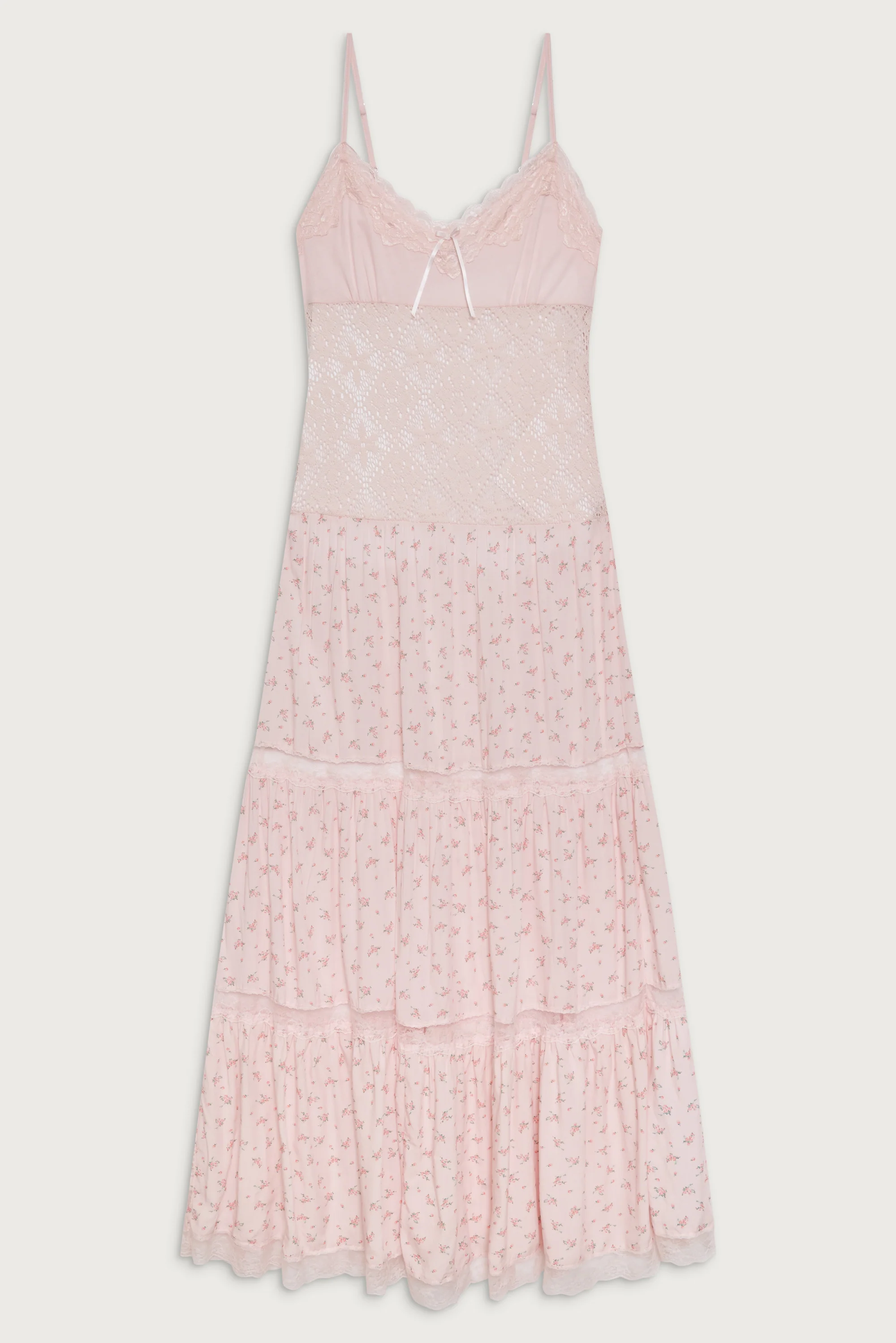 Vineyard Crochet Floral Maxi Dress - Baby Bouquet Pink - Image 3