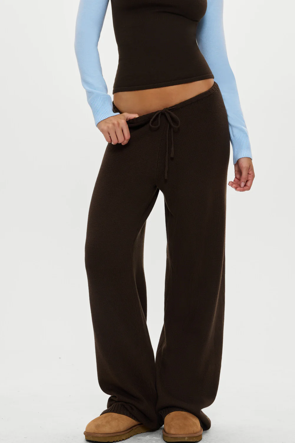Wesley Knit Pants - Chocolate Brown - Image 2