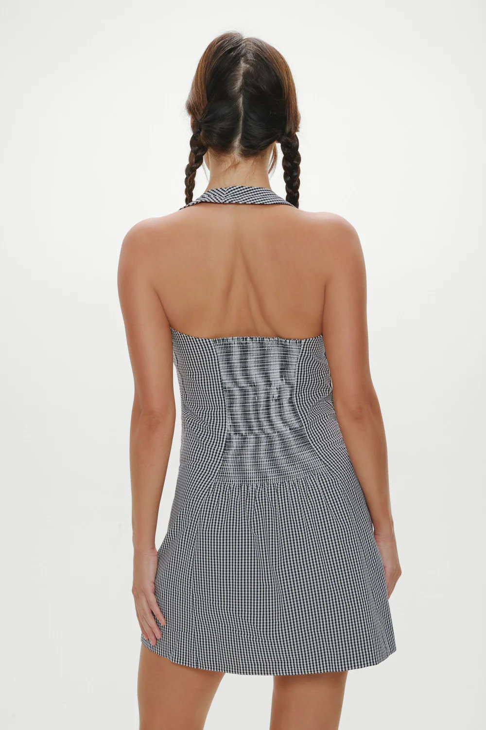 West Cotton Wrap Mini Dress - Morning Gingham - Image 4