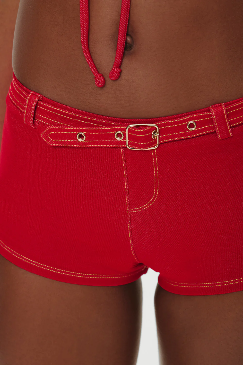 Wrangler Denim Booty Shorts - Red Denim - Image 4