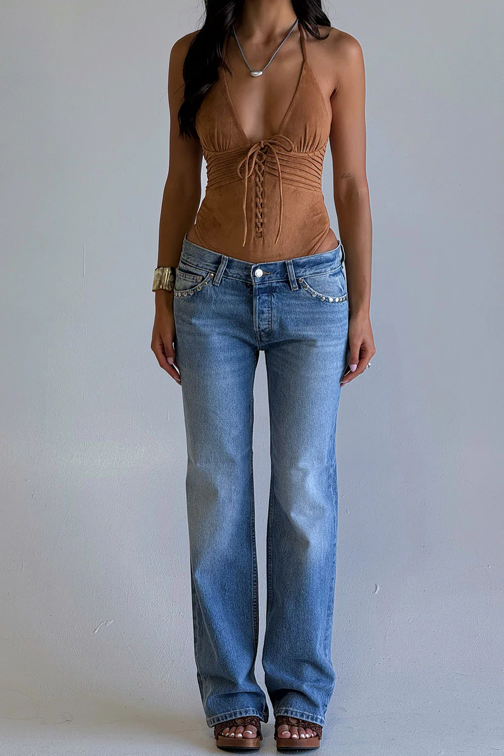x BELLA HADID Barrel  Suede One Piece Swimsuit - Sunkissed Suede - Image 2