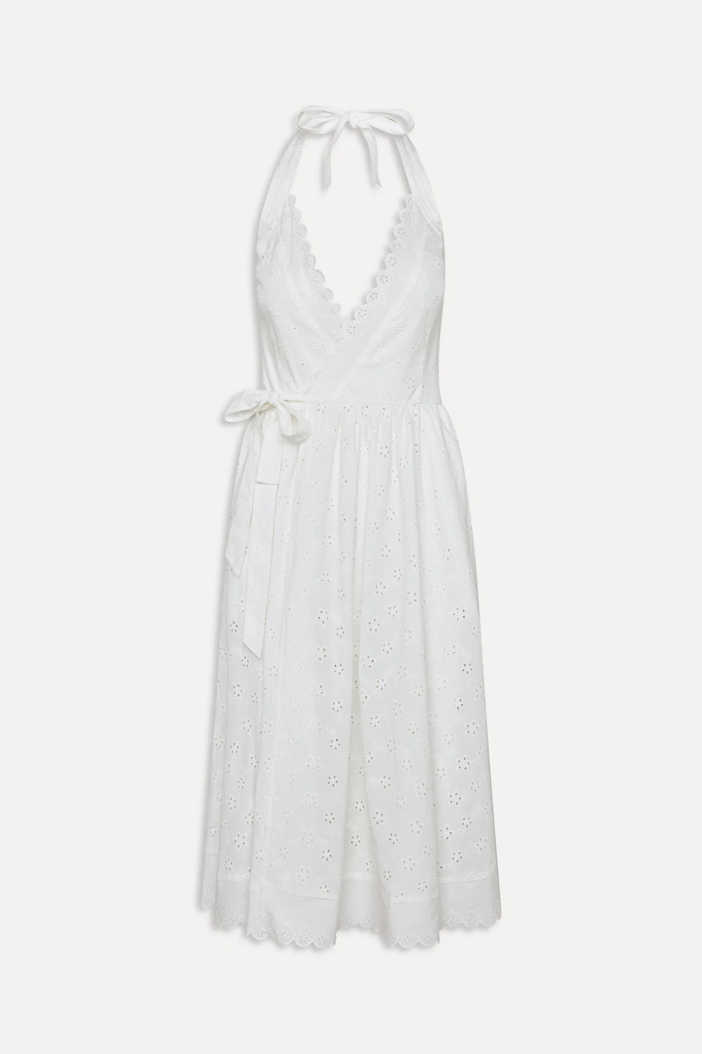 x BELLA HADID Fort Worth Fairy Midi Dress - Salt Air Eyelet - Image 3