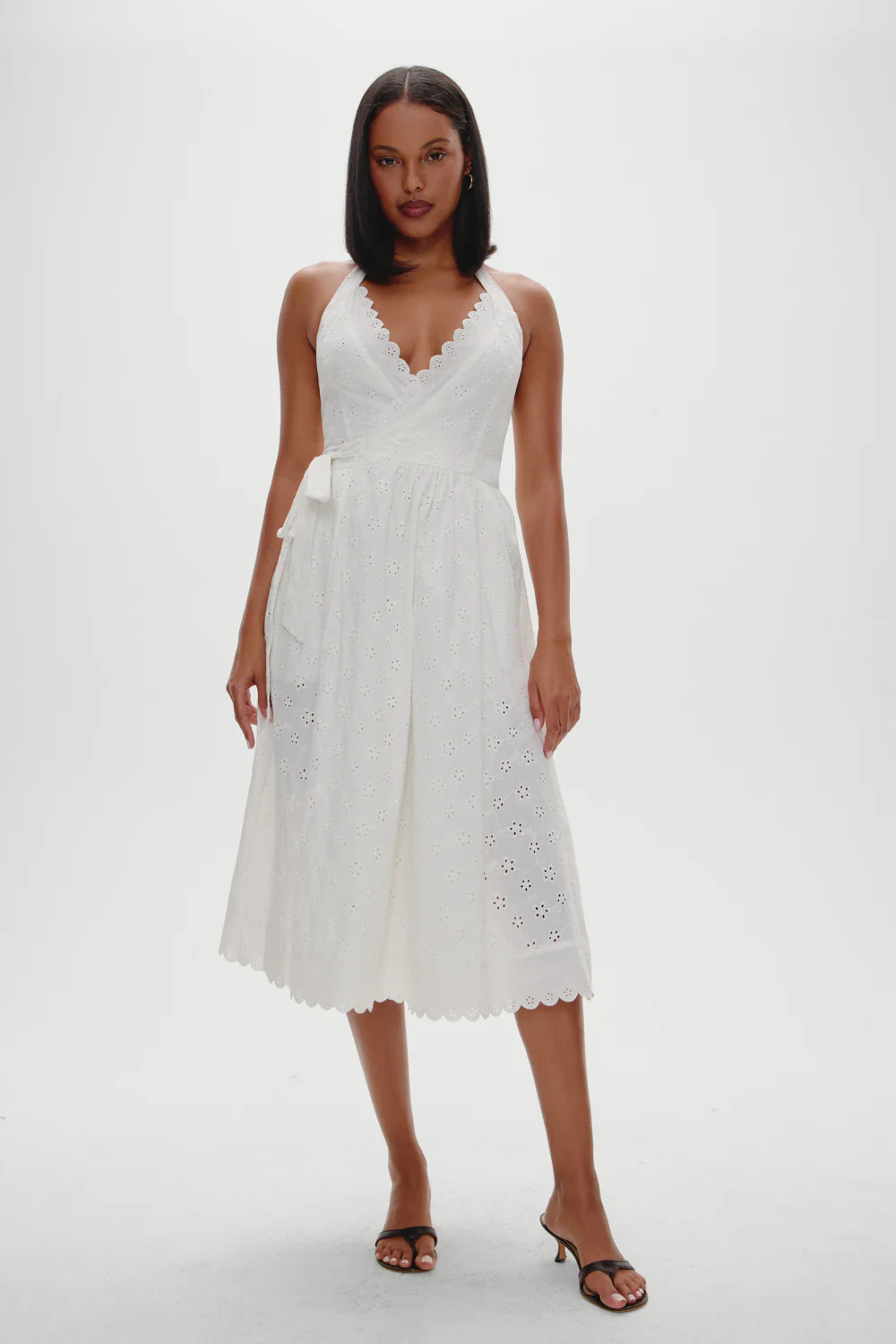 x BELLA HADID Fort Worth Fairy Midi Dress - Salt Air Eyelet - Image 6