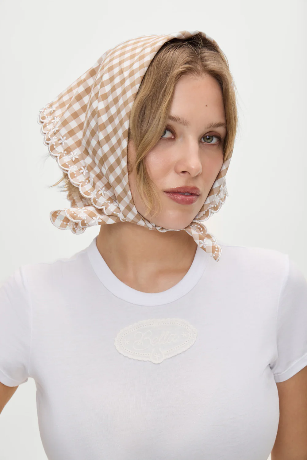 x BELLA HADID Little Miss Head Scarf - Rodeo Gingham - Image 4