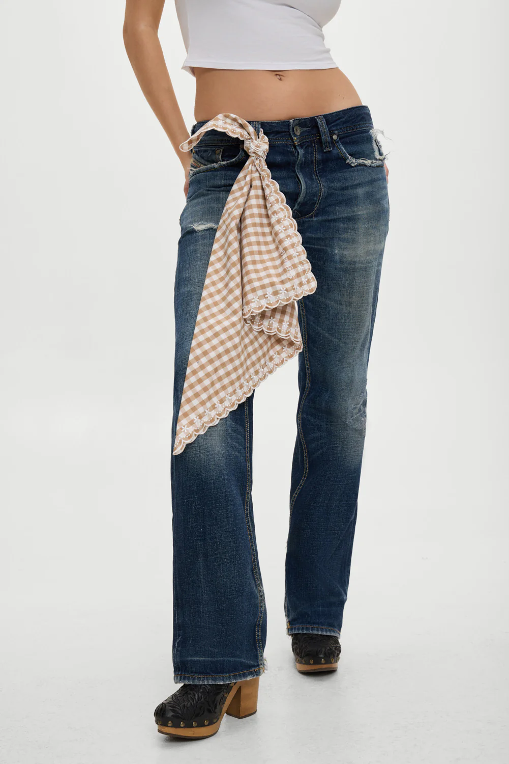 x BELLA HADID Little Miss Head Scarf - Rodeo Gingham - Image 5