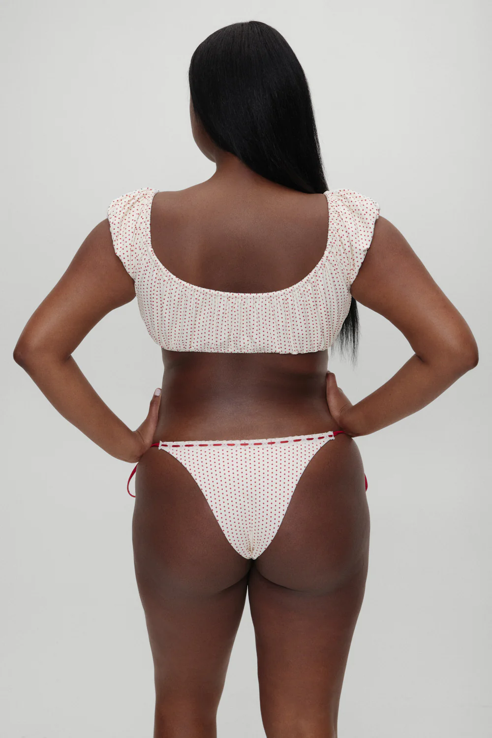 x BELLA HADID Mackenzie String Bikini Bottom - Strawberry Polka Dot - Image 5