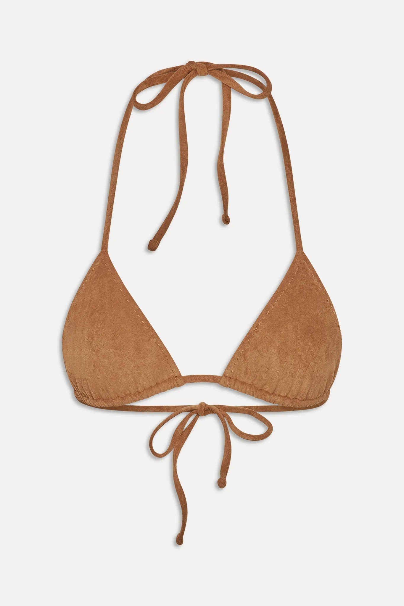 x BELLA HADID Nick Suede Triangle Bikini Top - Sunkissed Suede - Image 3