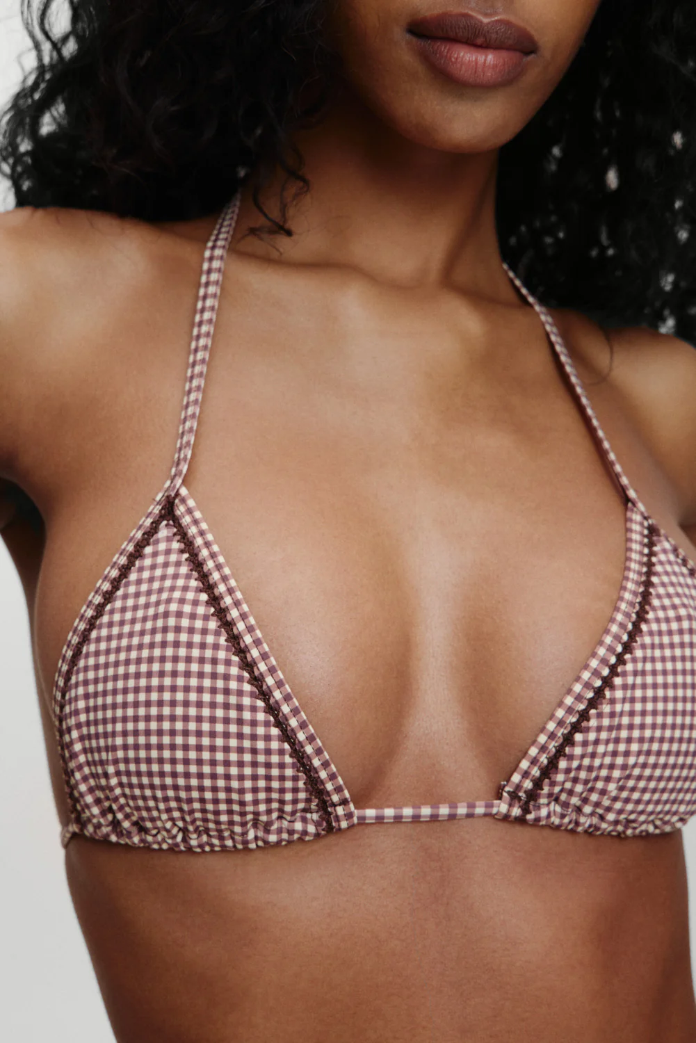 x BELLA HADID Nick Triangle Bikini Top - Dream Gingham - Image 2