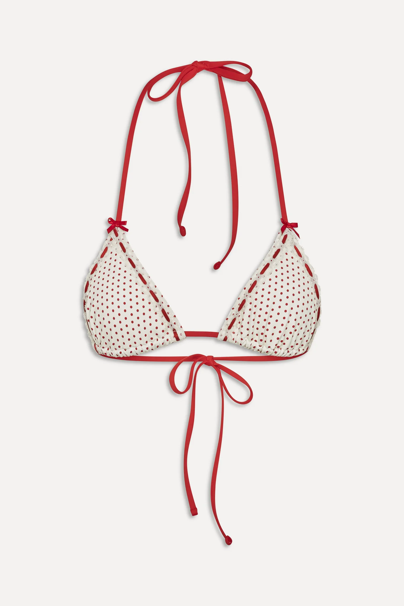 x BELLA HADID Nick Triangle Bikini Top - Strawberry Polka Dot - Image 3