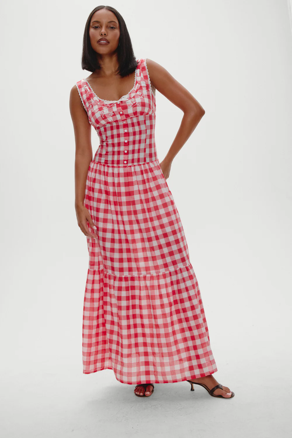 x BELLA HADID Southern Belle Midi Dress - Malibu Picnic