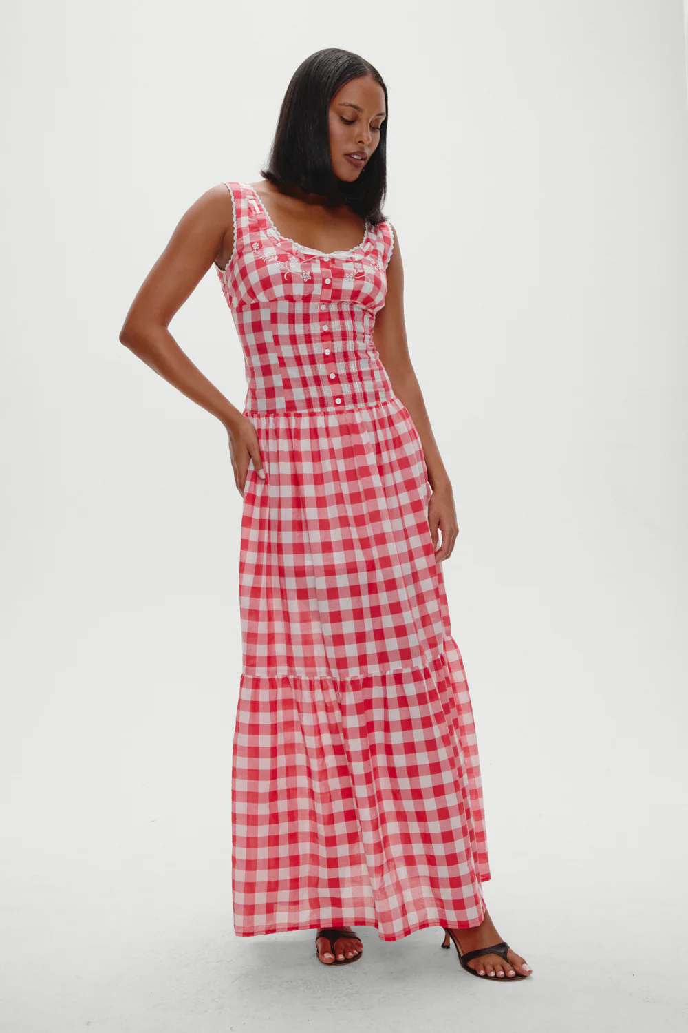 x BELLA HADID Southern Belle Midi Dress - Malibu Picnic - Image 5