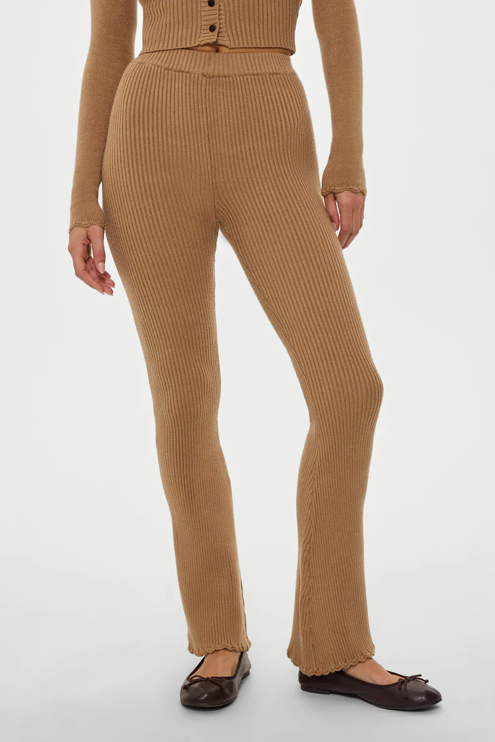 x BELLA HADID Texas Knit Pants - Caramel - Image 4