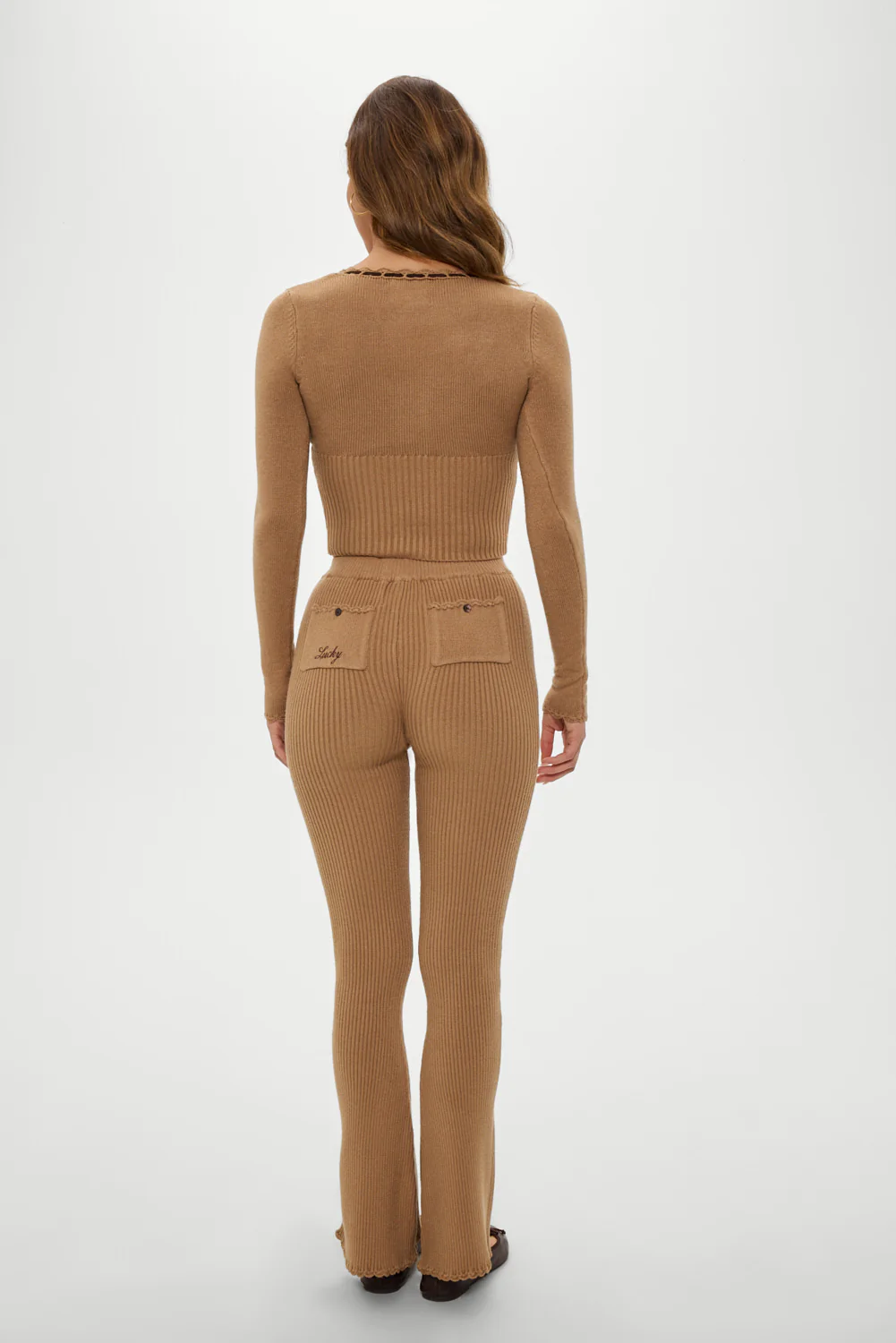 x BELLA HADID Texas Knit Pants - Caramel - Image 5
