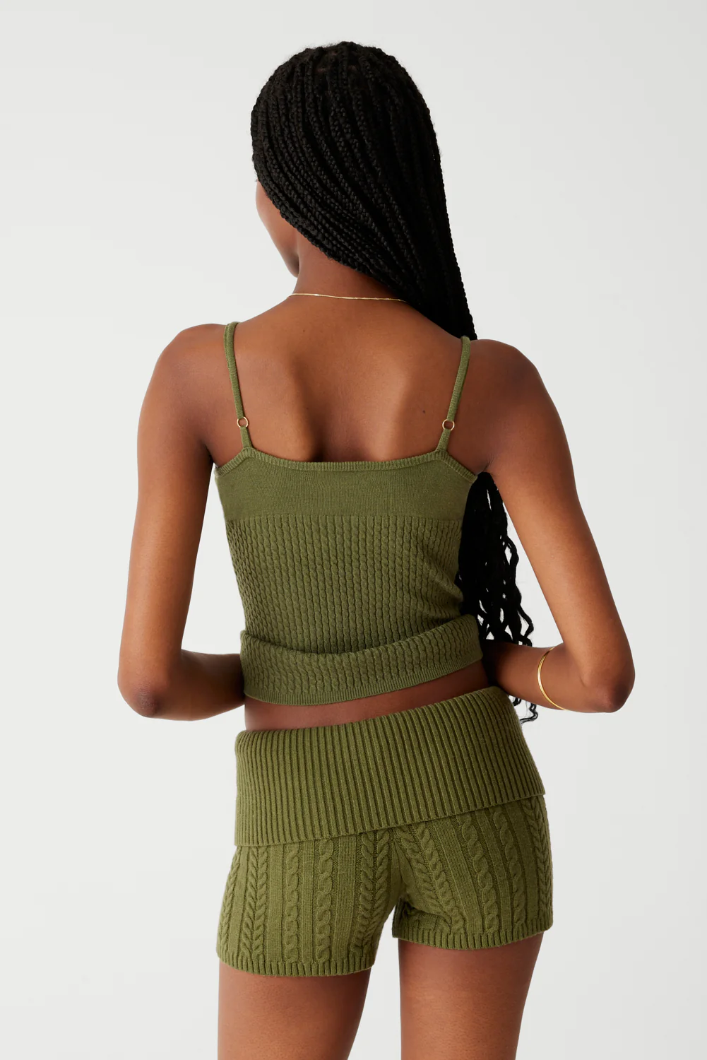 Xavier Cable Cloud Knit Camisole - Jade Green - Image 4